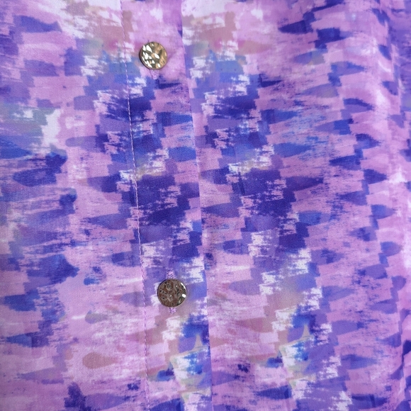 Soft Surroundings Adrie Top Purple Orchid Soft TieCollar Size Large - Picture 3 of 9
